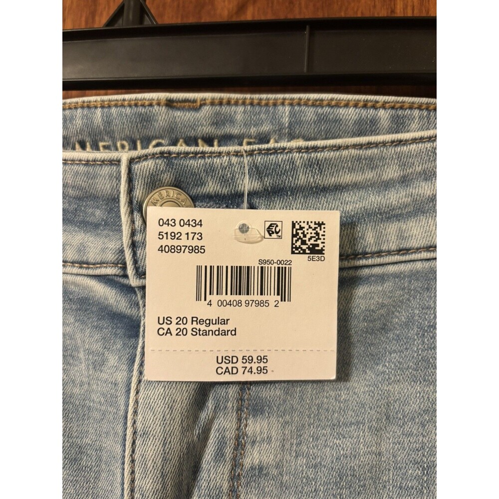 American Eagle Jeans Womens 20 Blue High Rise Skinny Kick Next Level Stretch NWT - Picture 5 of 7